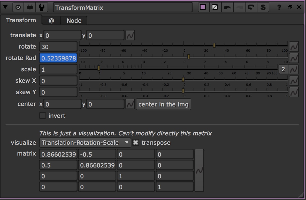 Transformation Matrix, matrix, nuke, matrices, 3x3, translate, rotating, scaling