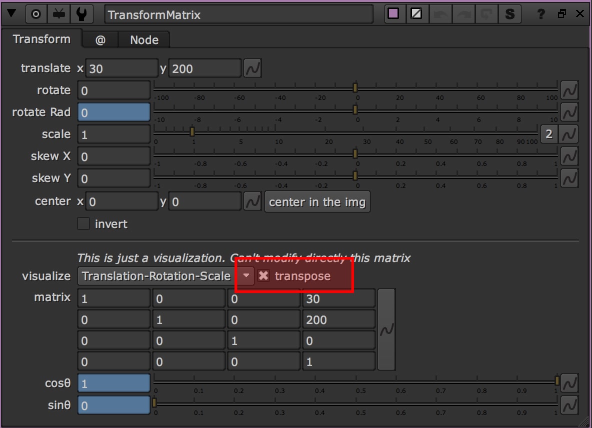 Transformation Matrix, matrix, nuke, matrices, 3x3, translate, rotating, scaling
