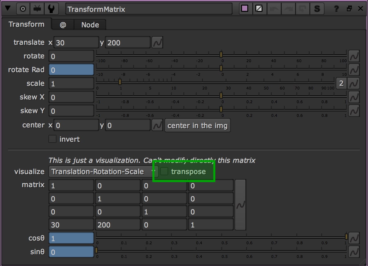 Transformation Matrix, matrix, nuke, matrices, 3x3, translate, rotating, scaling