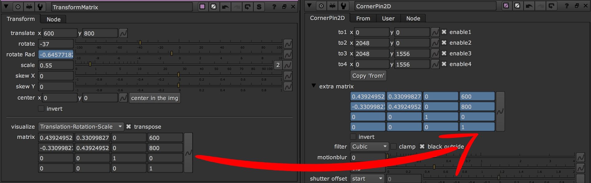 Transformation Matrix, matrix, nuke, matrices, 3x3, translate, rotating, scaling